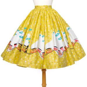 Pinup Girl Clothing Mary Blair Yellow Train Skirt
